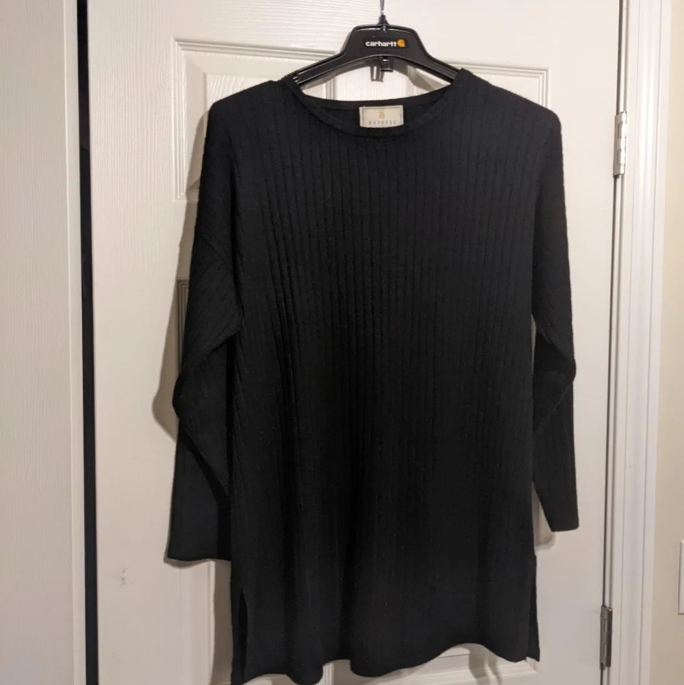 Express Women's size large Tricot long sleeve black sweater - Picture 1 of 3
